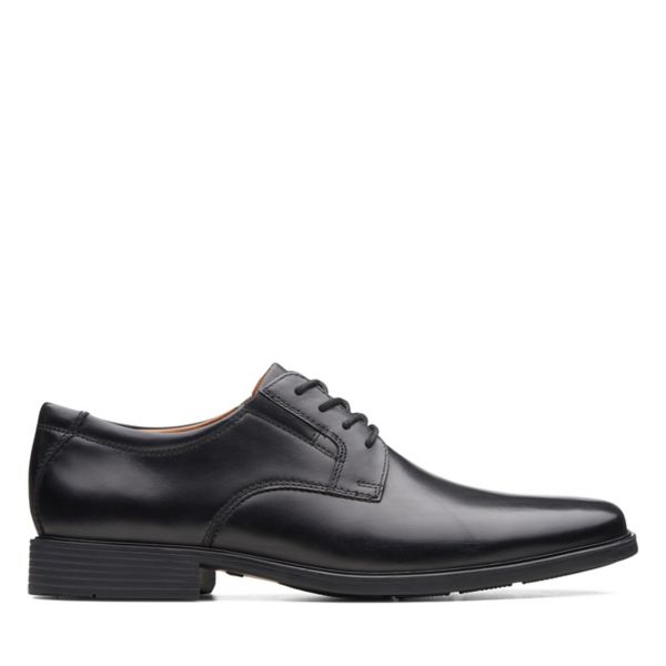Clarks Mens Tilden Plain Wide Fit Shoes Black | CA-9413087